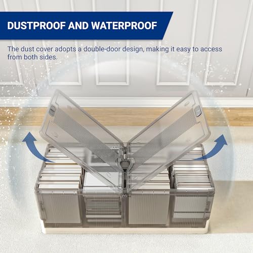FLEXIMOUNTS 2 Pack Under Bed Storage with Wheels,108 QT Foldable Underbed Storage Containers,Collapsible Containers Stackable Under bed Organizer Bins for Clothes, Blankets, Shoes, Books
