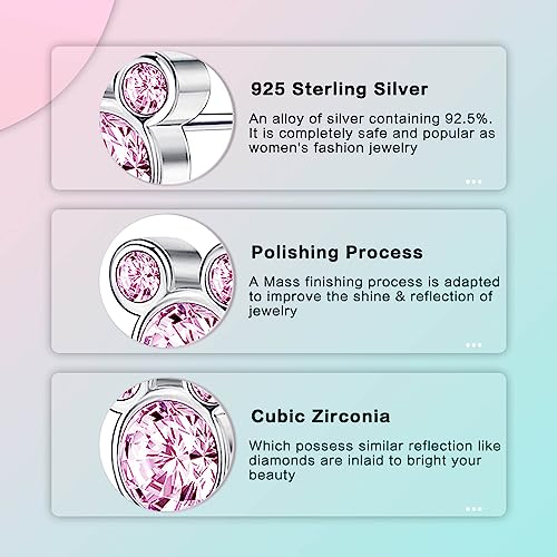 LUXILLA Initial Stud Earrings for Women 925 Sterling Silver Cubic Zirconia 26 Alphabet CZ Initial Earrings Jewelry Gifts for Sensitive Ears