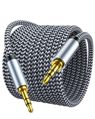 MORELECS Aux Cord 4ft, 3.5mm Audio Cable - Nylon Braided 3.5mm Male to Male AUX Cable Cord for Car, Headphones, Home Stereos, Speaker