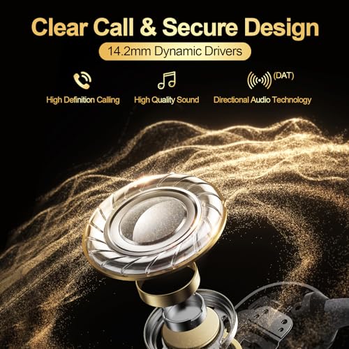 Open Ear Headphones Bluetooth,Wireless Earbud with Ear Hooks, 5.4 Bluetooth Headphones Earbuds with 50H Playtime,Waterproof Earbuds with LED Display Charging Case for Running Fitness,Work