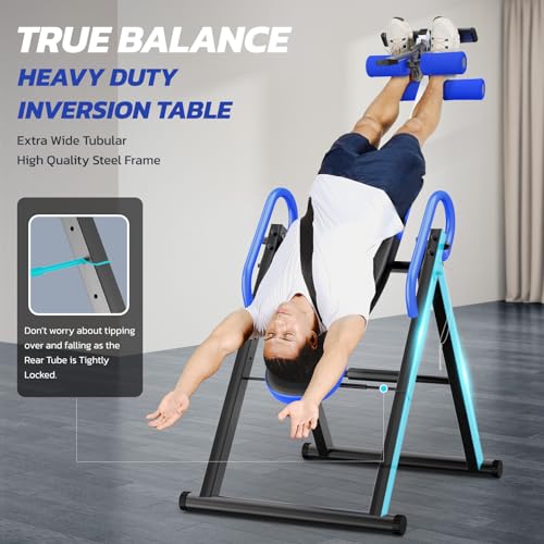 YOLEO Heavy Duty Inversion Table for Back Pain Relief with Adjustable Protective Belt 2023 Upgraded Inversion Foldable Heavy Duty up to 300 lbs
