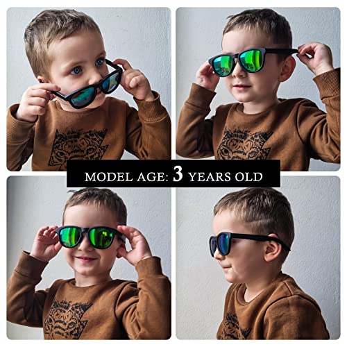 DUCO Toddler Sunglasses for Boys Girls Age 3-5 Polarized Kids Sun Glasses with Strap and UV400 Lens DK031