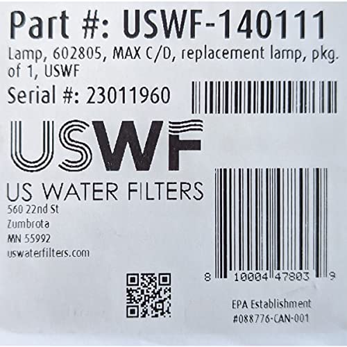 602805 Replacement UV Lamp | Fits the VIQUA C/C4/D/D+/D4/D4 Premium Series UV Systems | Made in the USA, US Water Filters