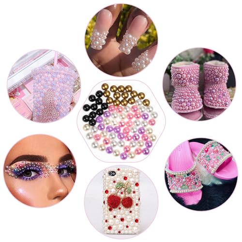 Lixiin 1500PCS Flat Back Half Round Pearls 6mm Lvory Flatback Pearl Beads for Crafts,DIY Nail Making,Face Gems Jewels,Shoes,Cups,Wedding
