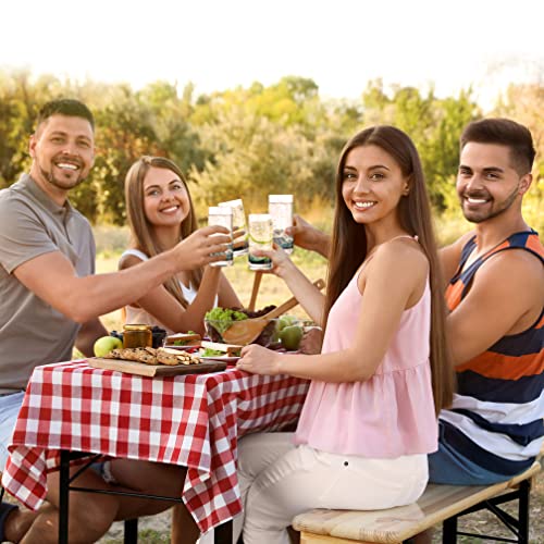 NutriChef 12.5oz Highball Drinking Glasses - Set of 2 Heavy Base Tall Tumbler Clear Glassware for Water, Wine, Beer, Liquor, Gin, Cocktail, Whiskey, Juice, Iced Coffee, Mixed Drinks, Dishwasher Safe