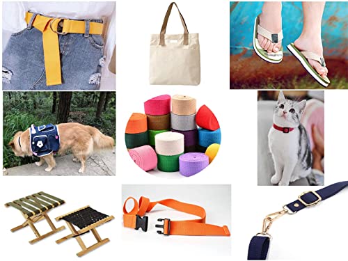 Cotton Webbing 1 Inch 15 Yards Mediumweight Polyester Cotton Webbing Strap for Cloth Tote Bags Leash Straps Crafts Outdoor Accessories (1 Inch -15 Yards, 050114 Royal Blue)