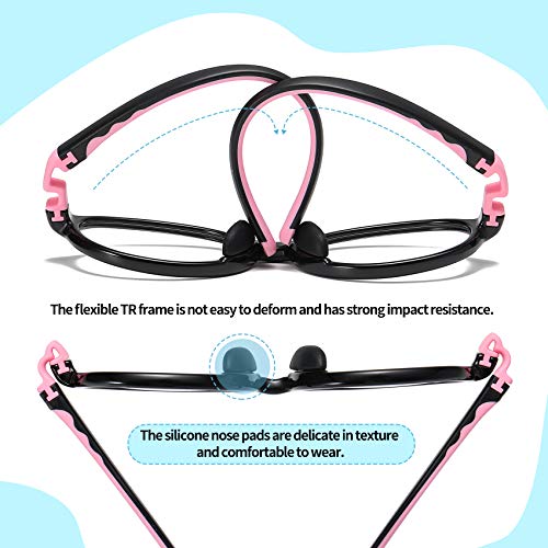 DUCO Blue Light Blocking Glasses for Kids Boys Girls Gaming Computer Glasses for Kids Age 5-10 K026