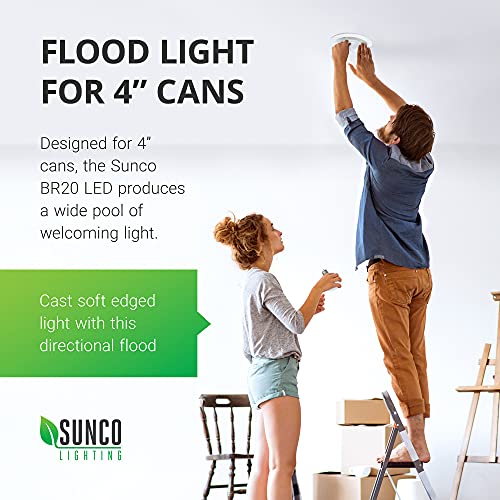 Sunco BR20 LED Bulb Dimmable, Small Recessed Lighting Bulbs, R20 Mini Flood Light Indoor, 550 LM, 7W (50W Equivalent), 2700K Soft White, E26 Base, Can Light for Home, Kitchen, Bedroom UL 4 Pack.