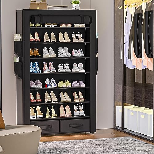 OYREL Tall Shoe Rack Dustproof Cabinet Large Capacity 8 Tier Shoe Organizer,32-40 Pairs of Shoes