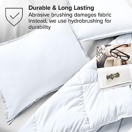 Bare Home Standard Pillow Sham Covers - Set of 2 - Premium 1800 Ultra-Soft Microfiber - Double Brushed - Bed Pillow Shams - Pillows Not Included (Set of 2, White)