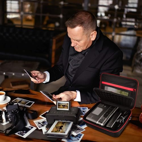 ALKOO Case Compatible with Canon SELPHY CP1500/CP1300/ CP1200 Wireless Compact Photo Printer and Color Ink and Paper Set/Battery- Organizer Storage Bag Only (Black)