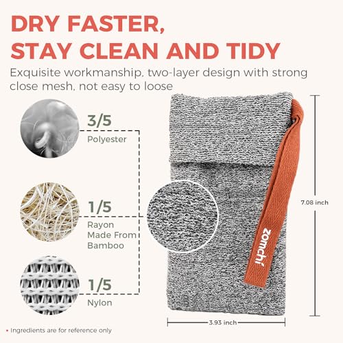 ZOMCHI 2 Pieces Soap Bags, Soap Savers for Bar Soap for Deep Exfoliating,Soap Sock for Use in Shower