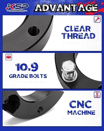 KSP 1.5" Front Leveling Lift Kits for Tacoma, 1.5 inch Front Strut Spacers Lift Kit for Toyota Tacoma 2005-2023 4Runner 2003-2023 FJ Cruiser 2007-2015, 1.5in Suspension Level Kit Aluminum Lift Spacers