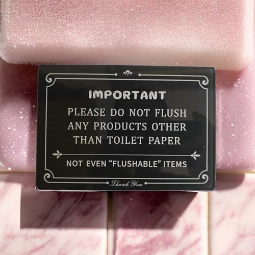 XUNWUXIAN Do Not Flush Sign (Acrylic 5x3.5 Black) Do Not Flush Feminine Products Sign for Farmhouse Bathroom Signs Rules Wall Decor Funny Toilet Paper Stickers Restroom Decor Sign
