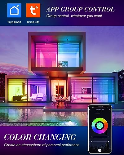 Favorwe Smart LED Recessed Lighting 6 Inch 12 Pack, Ultra-Thin RGB LED Lights 12W 1200LM, Color Changing Recessed Lighting, Compatible with Alexa, Google Assistant