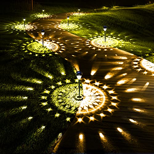 ornesign Ultra Bright Solar Outdoor Lights Decorative 10 Pack, 100% Faster Charge Solar Pathway Garden Lights Up to 12H Auto On/Off, Solar Lights Outdoor Waterproof for Walkway Yard Lawn (Warm White)
