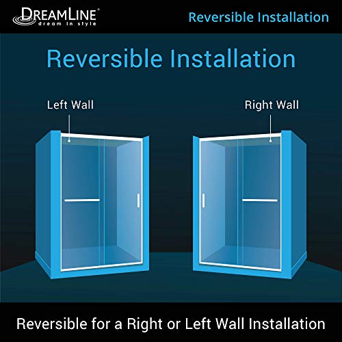 DreamLine Infinity-Z 56-60 in. W x 72 in. H Semi-Frameless Sliding Shower Door, Clear Glass in Brushed Nickel, SHDR-0960720-04