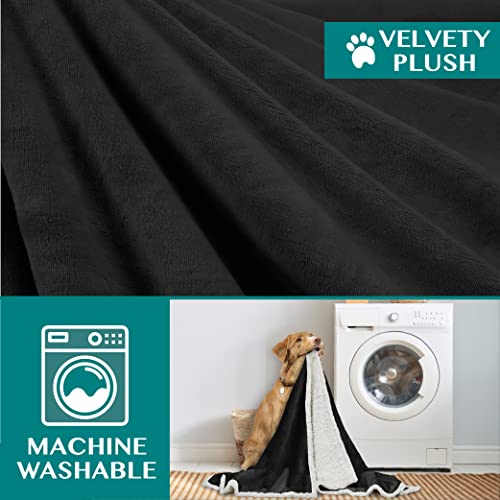 PetAmi Dog Blanket for Medium Large Dogs, Pet Bed Blanket Cat Puppy Kitten, Fleece Furniture Couch Cover Protector Sofa Car, Soft Sherpa Dog Throw Plush Reversible Washable, 40x60 Plaid Taupe