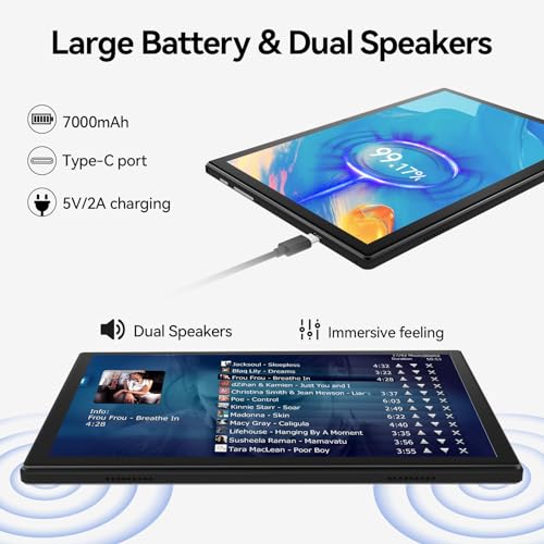 Android Tablet 10 Inch, 2024 Newest Android 13 Tablet, 128GB Storage+16GB RAM (8+8Virtual), Octa-Core Processor, 5G WiFi Tablet, 2 in 1 Tablet with Keyboard and Case, 13MP+8MP Dual Camera, GPS, Black