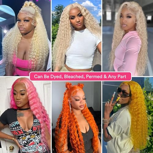 HOTLOVE 613 Lace Front Wig Human Hair, 13x6 Transparent Lace 613 HD Lace Frontal Wig For Women 12A Body Wave Blonde Lace Front Wigs Human Hair Pre Plucked With Baby Hair 38inch