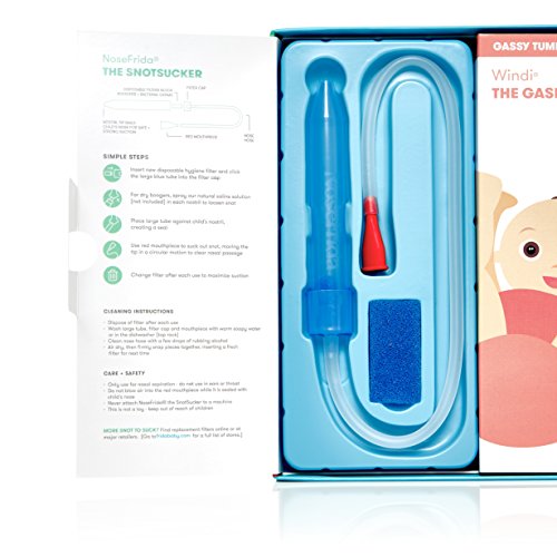 Frida Baby Basics Kit | Baby Essentials Kit Includes Nasal Aspirator Snotsucker, NailFrida Nail Files, Windi Gas Relief, DermaFrida Bath Brush + Silicone Carry Case