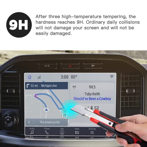 Carwiner Screen Protector for 2021-2024 2025 Ford F-150 12In Navigation Display Tempered Glass F150 SYNC4 Touchscreen Protector Accessories (HD)