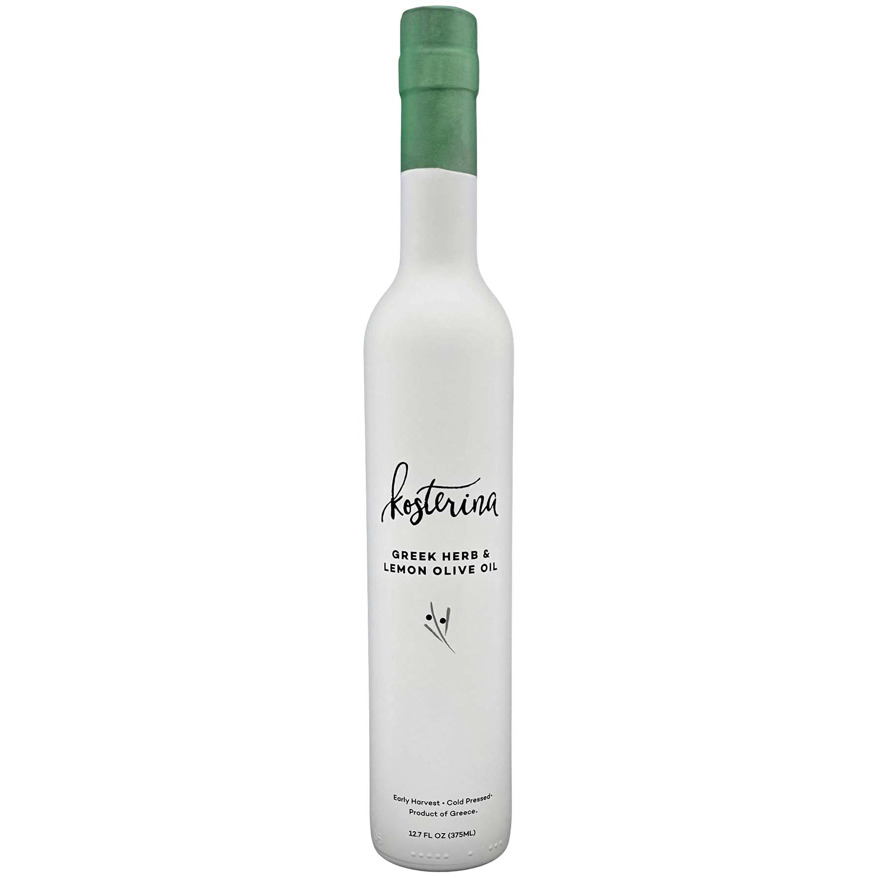 Kosterina - Greek Herb & Lemon Olive Oil, Cold-Pressed EVOO, Made from 100% Pure Early Harvested Koroneiki Olives, Authentic Mediterranean Flavors, Incredible Superfood, Smooth & Fresh Taste (12.7 oz)
