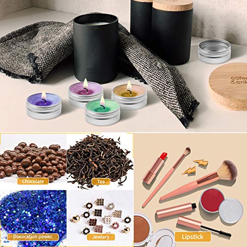 Aluminum Tin Cans, 24PCS 1/2 Oz Metal Round Containers Screw Lid Empty Small Storage Travel Tin Jars for Candles, Salve, Cosmetics, Spice