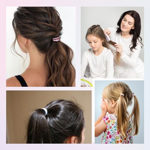 200Pieces Hair Ties, Non-Metallic Hair Elastic Hair Ties tail holders, Women's and Girls' tail Hair Ties,hairtieshair ties bulk,tails hair ties (100Pieces Black, 100Pieces Colorful, 2MM)