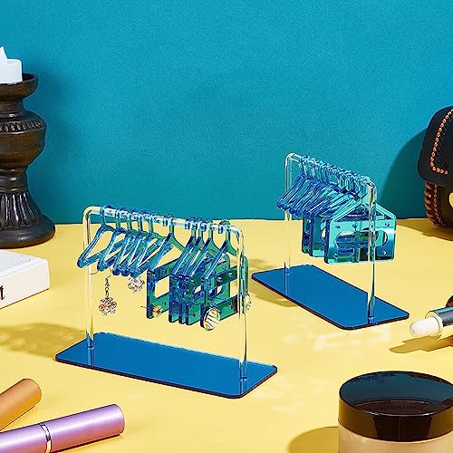 PH PandaHall 2 Set Acrylic Earring Holder, Coat Hanger Jewelry Display 60 Holes Dangle Earring Hanging Organizer Ear Studs Display Rack for Retail Show Personal Exhibition, 5.9x2.3x4.1inch