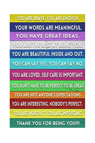 Motivational Positive Tin Metal Sign, Mental Health Wall Décor, Thank you for being you, Encourage Gift for Kids Teens Women Home Office Bedroom Living Room Cafes 8x12 Inch
