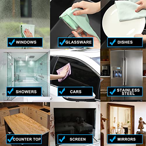 Nano Streak Free Magic Microfiber Cleaning Cloths Easy Clean Nanoscale,Fish Scale Window Mirror Glass Car Stainless Steel Cleaning,Lint Free Dish cloth Wine Glass Polishing Towel,Reusable,Pack 6,Mix