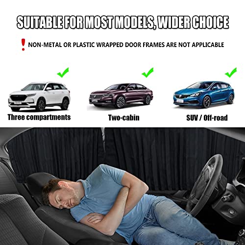 XCBYT Car Window Shades - 2 Pack Car Window Covers 99% Block Light Magnetic Car Curtains for Baby Sun Privacy Protection Keep Cool in Summer Insulate Heat and UV for Sleep Camping Breastfeeding
