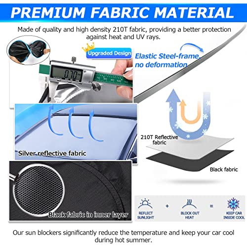 Karltys 3PCS Windshield Sun Shade for 2022-2025 Nissan Pathfinder, Front and Side Window Sunshade Custom Fit Pathfinder, Reflective Foldable Sun Visor Cover Protector Keep Your Car Cool