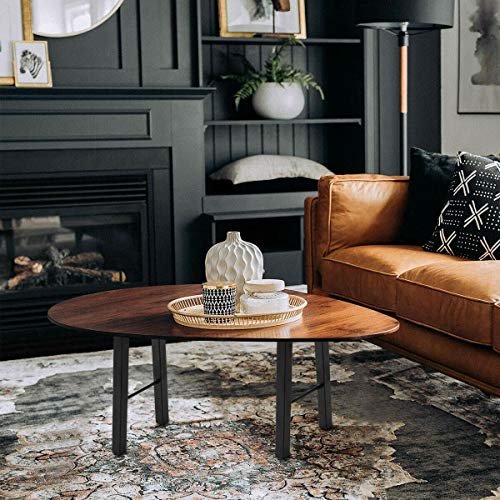 TENGCHANG 22'' Black Industry Table Legs Metal Bench Coffee Desk Chair Leg Set of 2