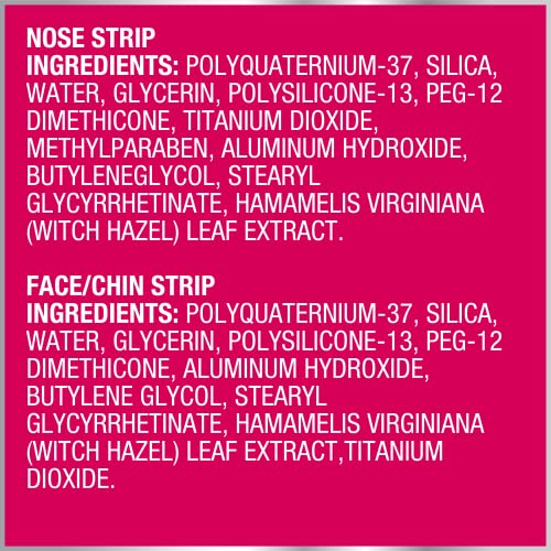 Biore Nose+Face Blackhead Remover Pore Strips, 12 Nose + 12 Face Strips for Chin or Forehead, Deep Cleansing with Instant Blackhead Removal and Pore Unclogging, Non-Comedogenic Use, 24 Ct Value Size