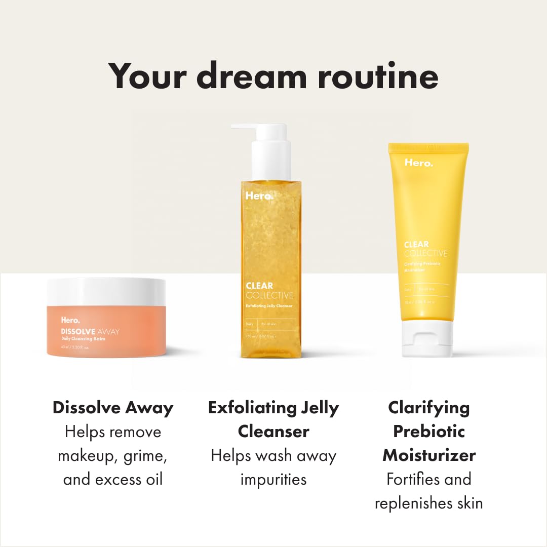 HERO COSMETICS Dissolve Away Daily Cleansing Balm - Helps Remove Makeup and Grime - Wonât Clog Pores - Suitable for Sensitive and Acne-Prone Skin (2.2 fl oz)