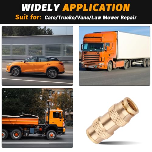 HaSaoMoi 1/2" Air Brake Line Fitting, (Half an inch) DOT Brass Push in Fitting, Push to Connect Union Fittings Air Brake Union 1/2" Tube OD for Trucks Trailers andIndustrial Use (4 Pack)