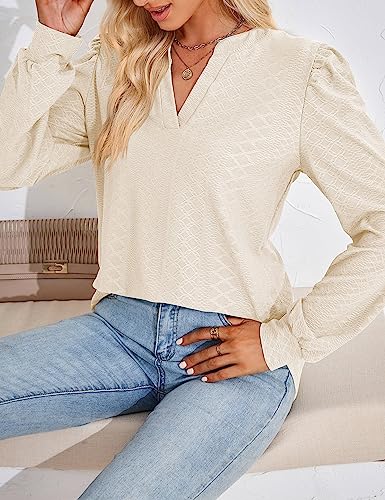 ZILIN Women's Tops Casual Long Sleeve Flowy Business 2024 Fashion Clothes Plus Size Tunics Green Floral S