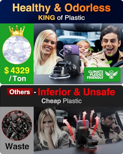 VANMASS ใ65+LBS Strongest Suction & Military-Grade 2024 Ultimate Car Phone MountใPatent & Safety Certsใ Cell Phone Holder Truck Stand for Dashboard Windshield Vent for iPhone 15 Pro Max 14 Samsung