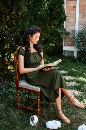 Corset Dress for Women Sleeveless Renaissance Dress Midi Ladies Summer Dresses Army Green S