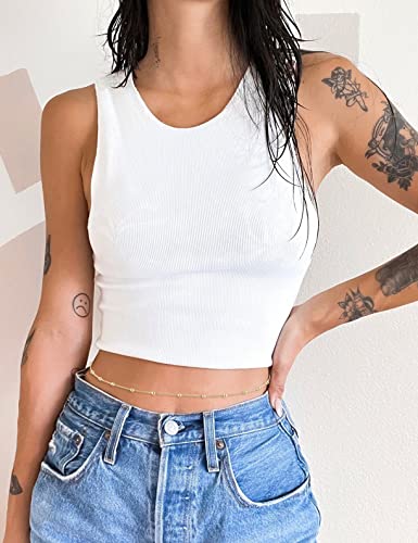 RLMOON 2PCS 26Inch 18K Gold Plated Waist Chain for Women Body Belly Chain for the Waist Adjustable Layered Waist Chain for Summer Beach Bikini