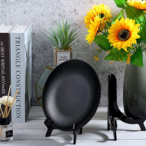 6 Pack 7 Inch Acrylic Easel Stand, Display Stand, Plate Stands for Display, Photo Holder Picture Frame Book Stand (Black)
