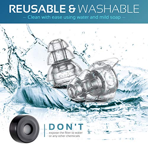 High Fidelity Concert Earplugs, Reusable Musicians Ear Plugs, 24dB Advanced Filter Technology Ear Protection