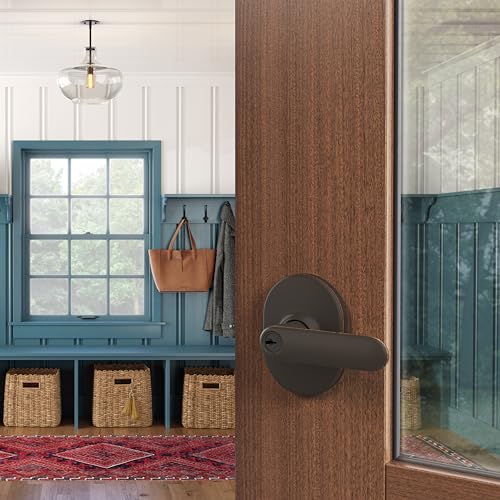 Schlage F170DAV622RMN Davlin Lever with Remsen Trim One Sided Non-Turning Dummy Door Handle, Matte Black