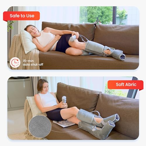 COMFIER Air Compression Leg Massager,Leg Massager for Circulation, Compression Massager Pain Relief,FSA HSA Eligible,Calf and Foot Massager with Heat,Leg Wraps,Gift for Men,Women
