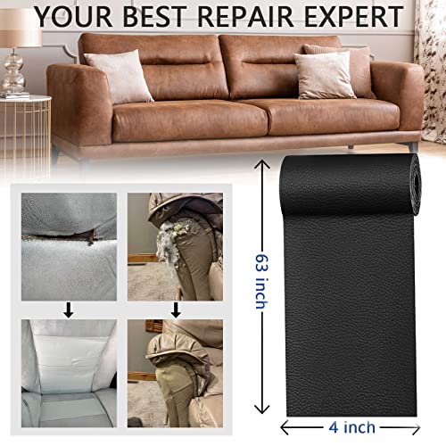 YAFLC Leather Repair Patch for Furniture, 40" x 16" Self Adhesive Leather Repair Kit Vinyl Repair Tape for Car Seat Sofa Jackets Couches Chair Khaki