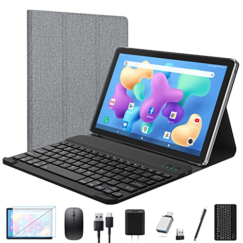 Tablet 2024 Newest Android Tablet 10 inch, Octa-Core 5G WiFi Tablet with Keyboard, 128GB + 8GB + 1TB Expandable Storage, Large Touch-Screen Tablet, 13MP Dual Camera/Bluetooth/GPS/HD Display/Mouse/Case