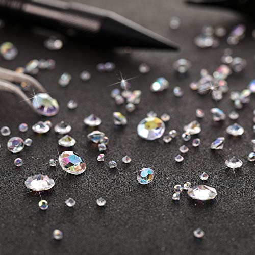 Hicarer 7000 Pieces Diamond Decorations Bling Bling Diamond Vase Filler Acrylic Gem Table Scatter Crystals in Four Sizes Table Decorations for Wedding Birthday Party Bridal Shower(AB White)