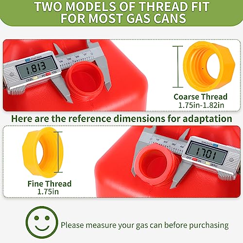 Gas Can Spout Replacement, Anti-Spill Gas Can Nozzle Replacement, 2-Kit Gas Can Spouts No Leaky, Upgraded Replacement Gas Can Spout with Flexible Nozzle, Gas Can Vent, Fit for Most 1/2/5/10 Gal Can